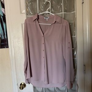 Express Mauve Button-Up Blouse